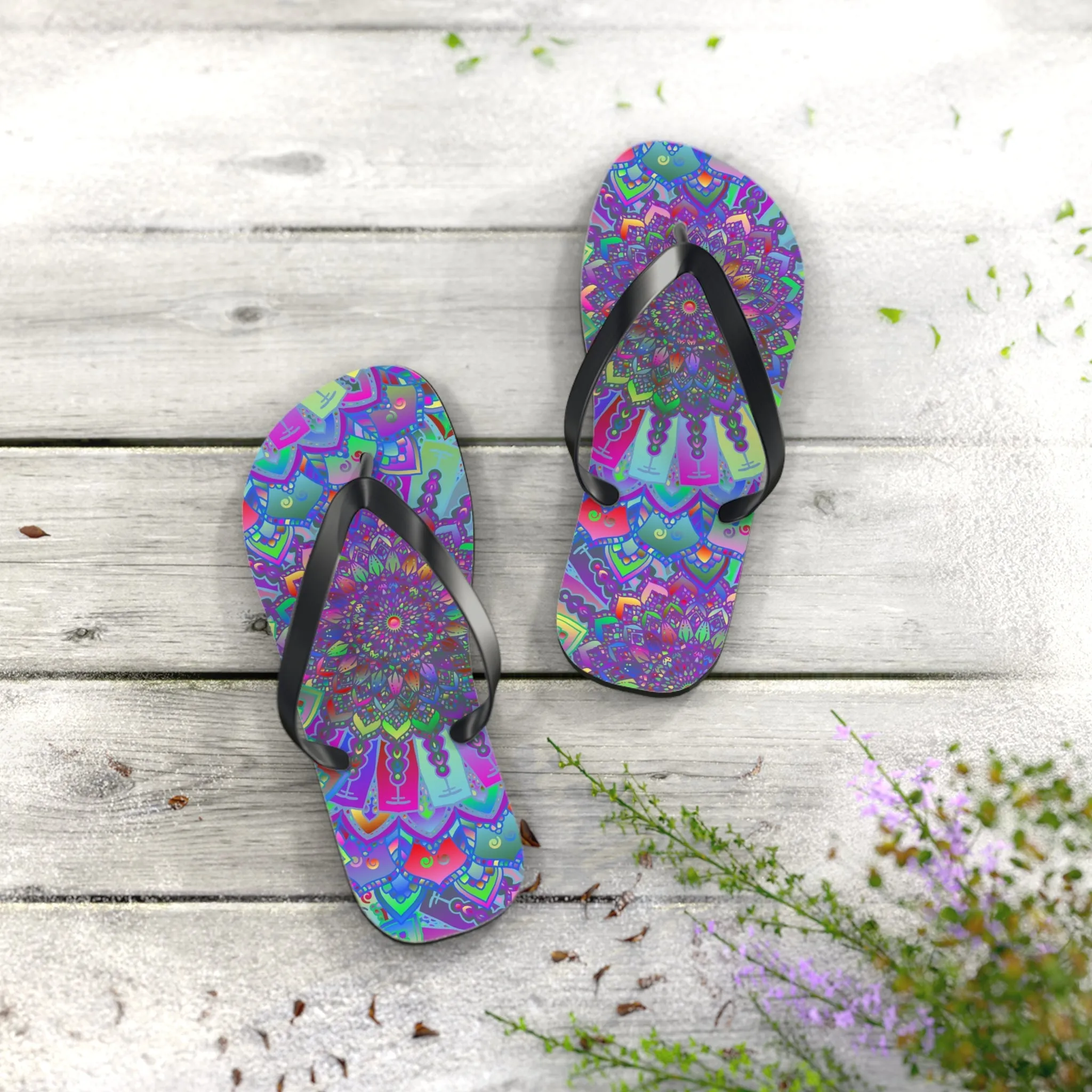 Vibrant Mandala Sandals - Bohemian Chic Style