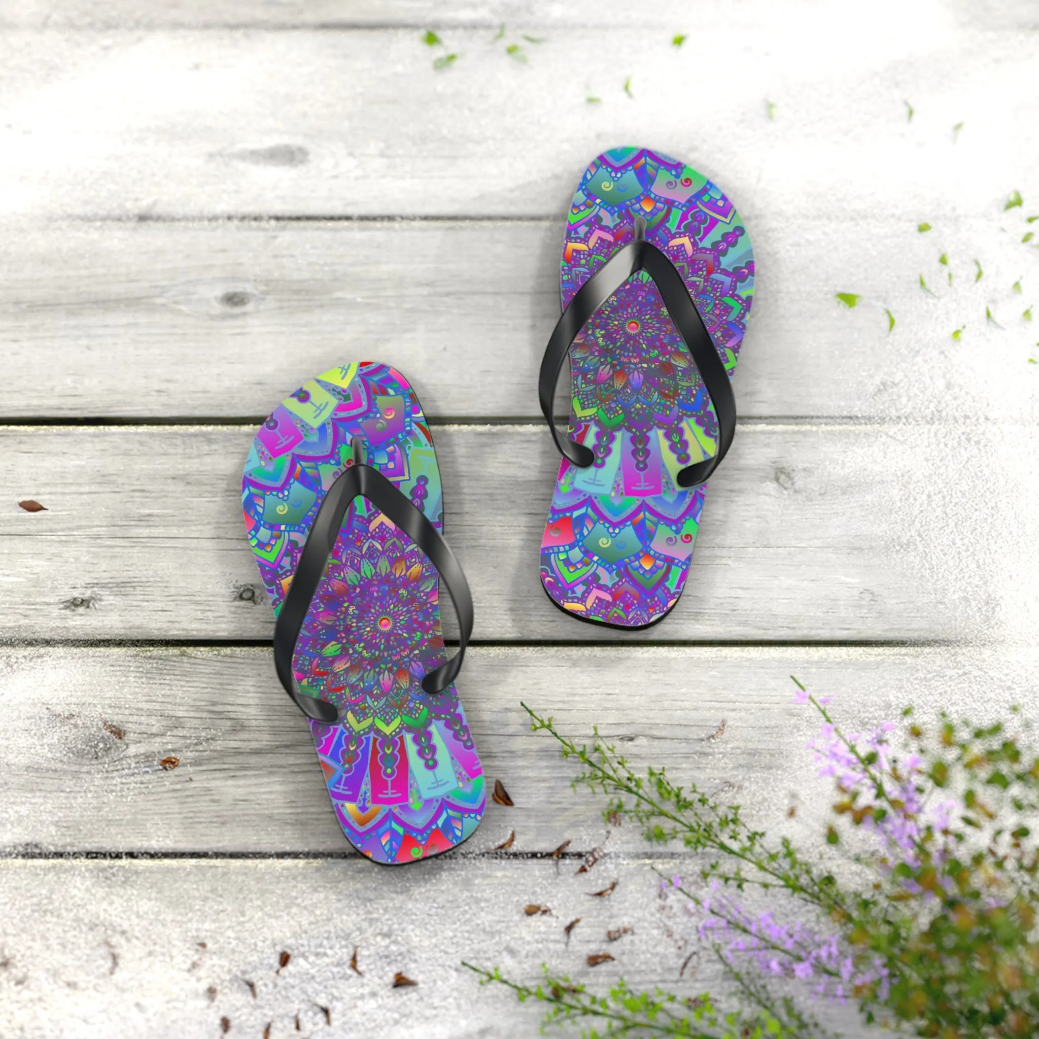 Vibrant Mandala Sandals - Bohemian Chic Style