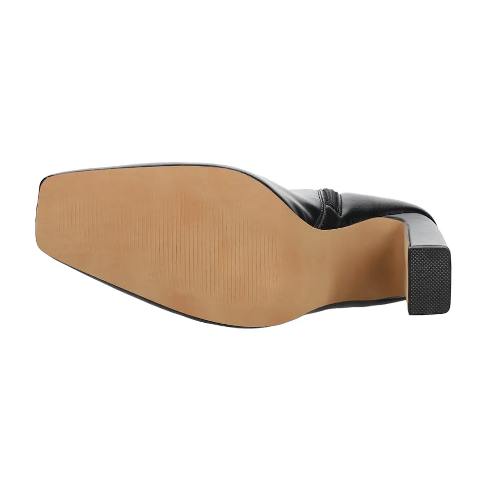 Vinka Square Toe Zippered Booties