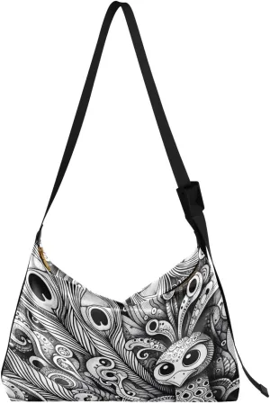 Vintage Duck Hobo Crossbody Bags for Women Leather Large Shoulder Bag Cross Body Creepy Artistic Trendy Womens Tote Bags Handbag for Travel Shopping