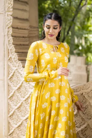 Vivid Yellow Muslin Silk Dress