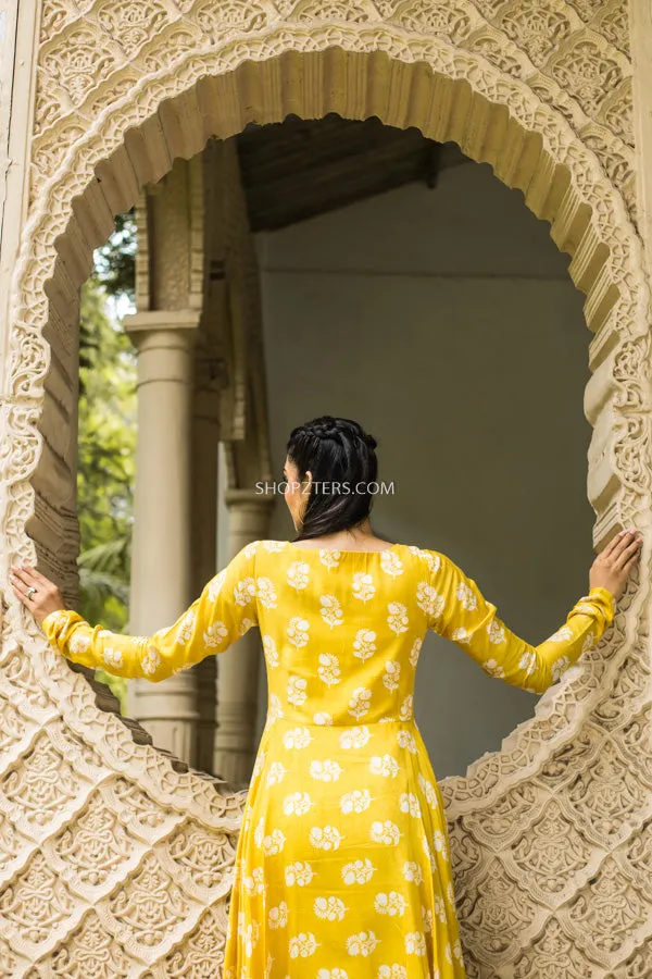 Vivid Yellow Muslin Silk Dress