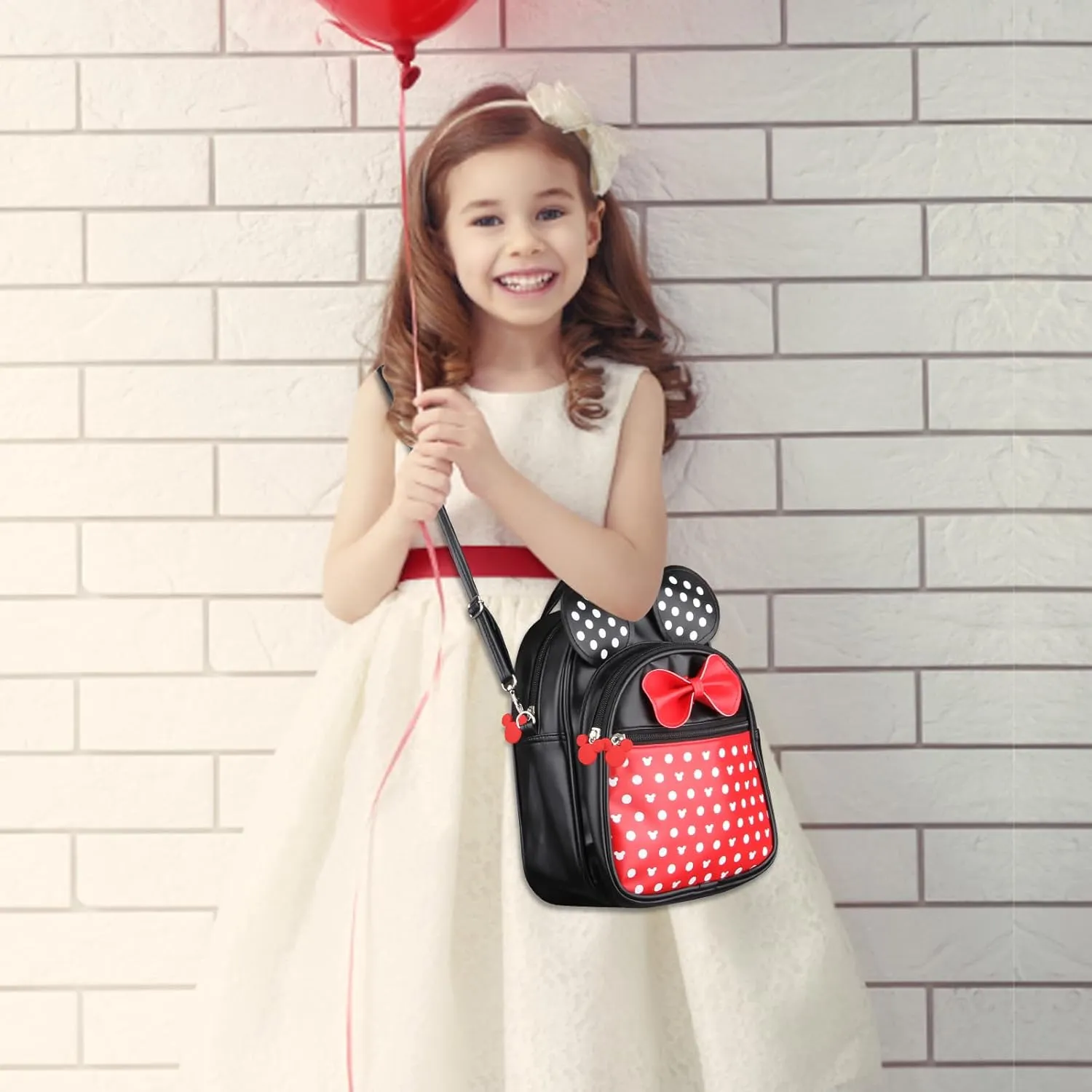 Voikukka Mini Backpack for Girls Small Backpacks Cute Little Kids Mini Mouse Backpacks for Toddler Girl Backpack Purse Gift Leather Child Crossbody Bag Children Travel Toys Baby Girl Purse