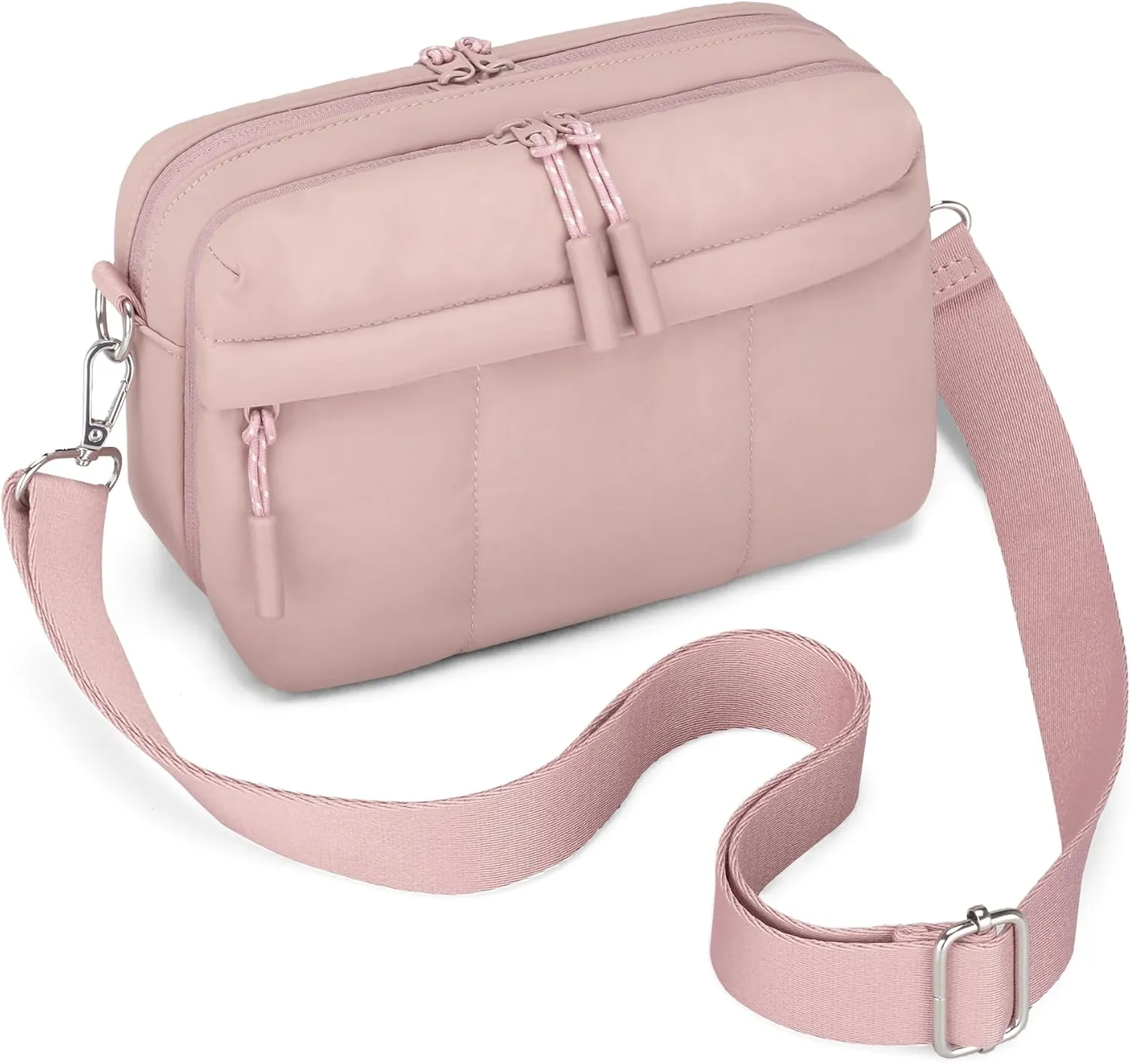VONAL Small Crossbody Bags for Women Travel Purses Puffer Lightweight Nylon Quilted Puffy Bag Handbags with Multiple Pockets