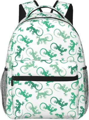 VOSERY Backpack for Women Men, Laptop Backpack, Carry On Backpack, Personal Item Backpack, Cute Lizard Gecko Green_B Backpacks for Travel Weekender Work, Casual Daypack Backpacks