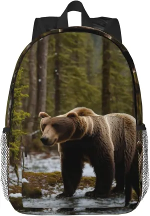 White Bear Brown Bear Print Versatile Backpack Laptop Backpacks Travel Outdoor Adventures Working Use Adults