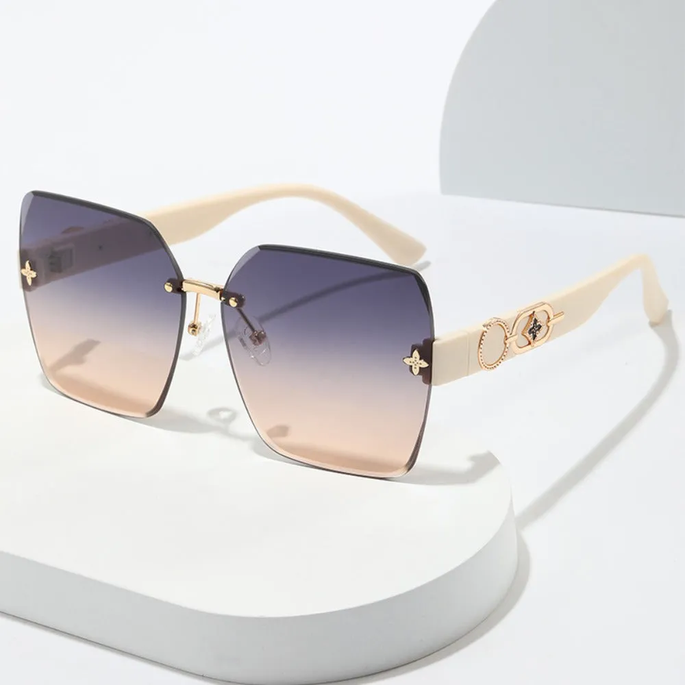 Wholesale Frameless Trimmed Trendy Sunglasses