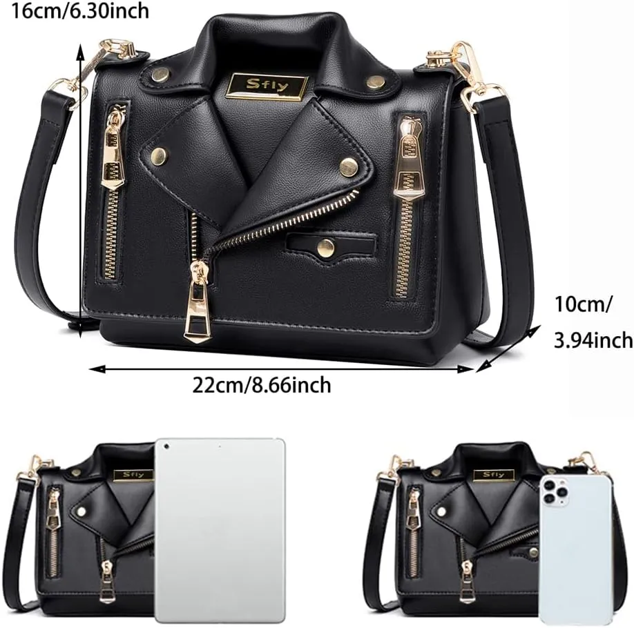 Women Satchel Chain Strap Shoulder Bag Leather Crossbody Handbags Ladies Evening Clutch Purse Unique Cute Jacket Bag