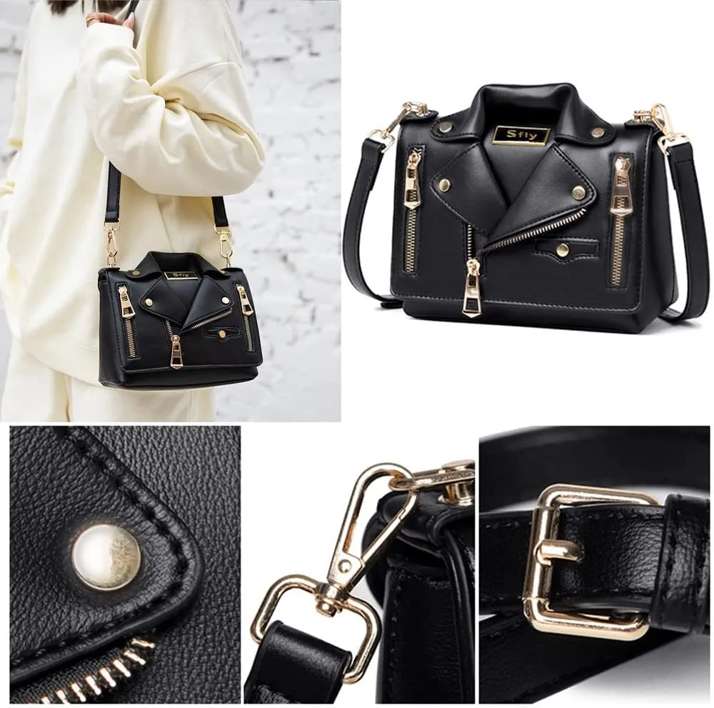 Women Satchel Chain Strap Shoulder Bag Leather Crossbody Handbags Ladies Evening Clutch Purse Unique Cute Jacket Bag