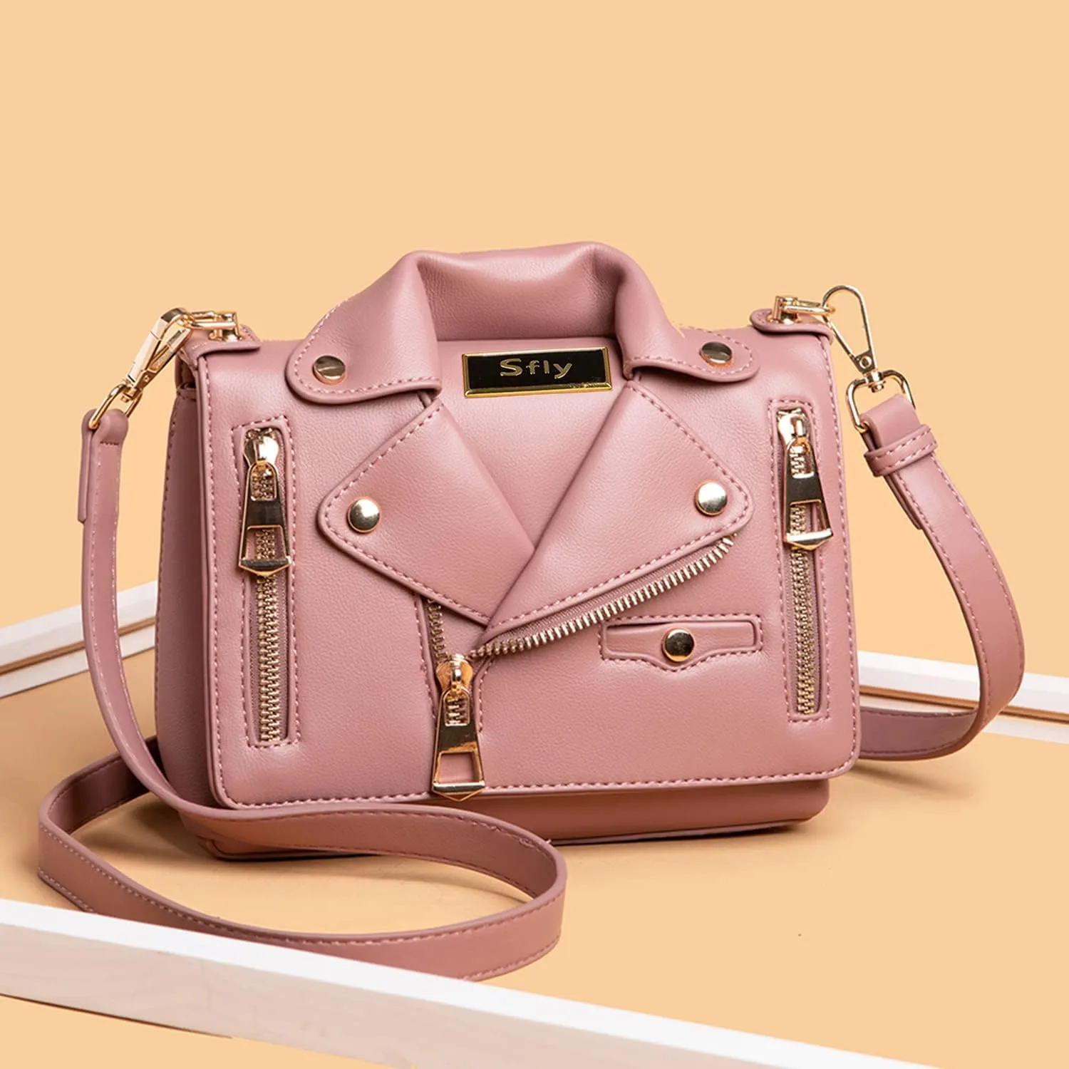 Women Satchel Chain Strap Shoulder Bag Leather Crossbody Handbags Ladies Evening Clutch Purse Unique Cute Jacket Bag
