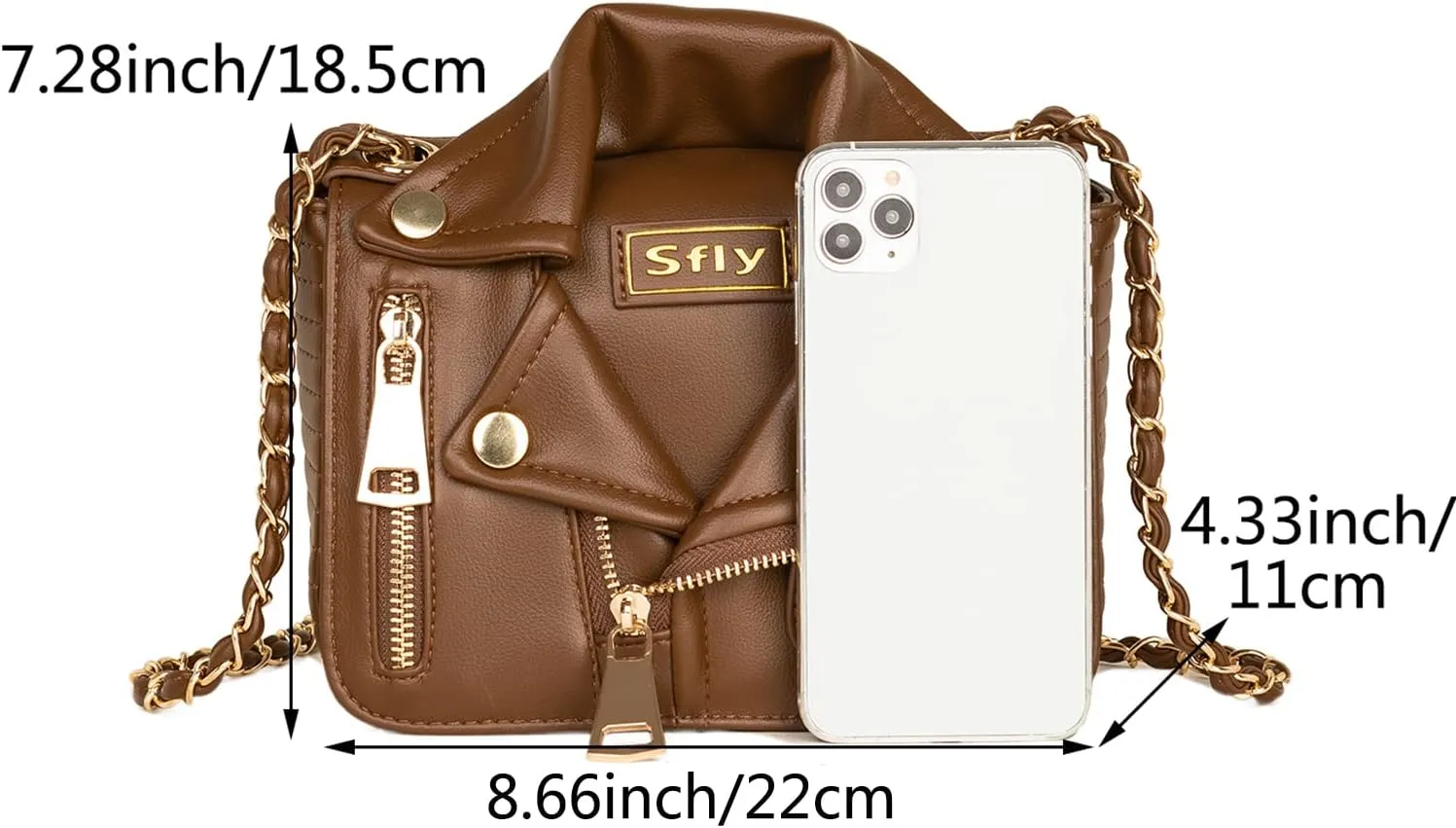 Women Satchel Chain Strap Shoulder Bag Leather Crossbody Handbags Ladies Evening Clutch Purse Unique Cute Jacket Bag