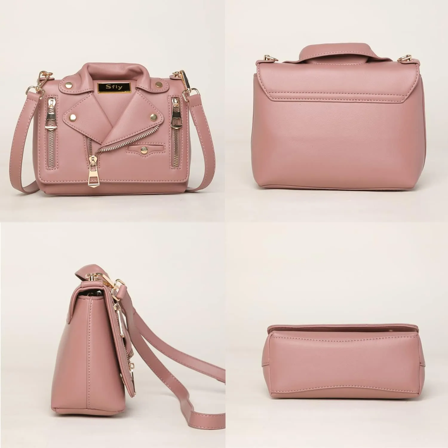 Women Satchel Chain Strap Shoulder Bag Leather Crossbody Handbags Ladies Evening Clutch Purse Unique Cute Jacket Bag