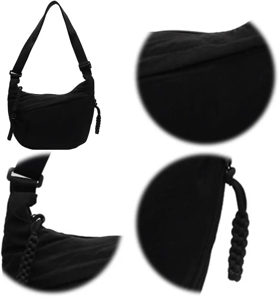 Women Stylish Dumpling Bag Multi-pockets Fashion Shoulder Bag Large Capacity Crescent Crossbody Bag Adjustable Strap