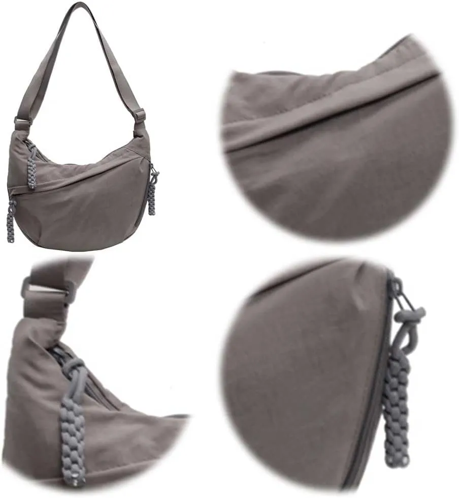 Women Stylish Dumpling Bag Multi-pockets Fashion Shoulder Bag Large Capacity Crescent Crossbody Bag Adjustable Strap