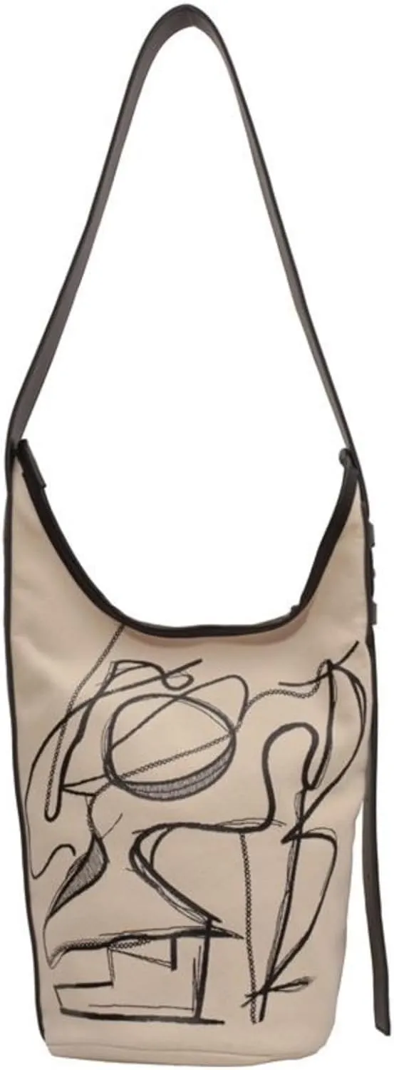 Women's Fashion Canvas Hobo Bag, Stylish Crossbody Bucket Bag with Colorful Patchwork Design, Spacious Capacity