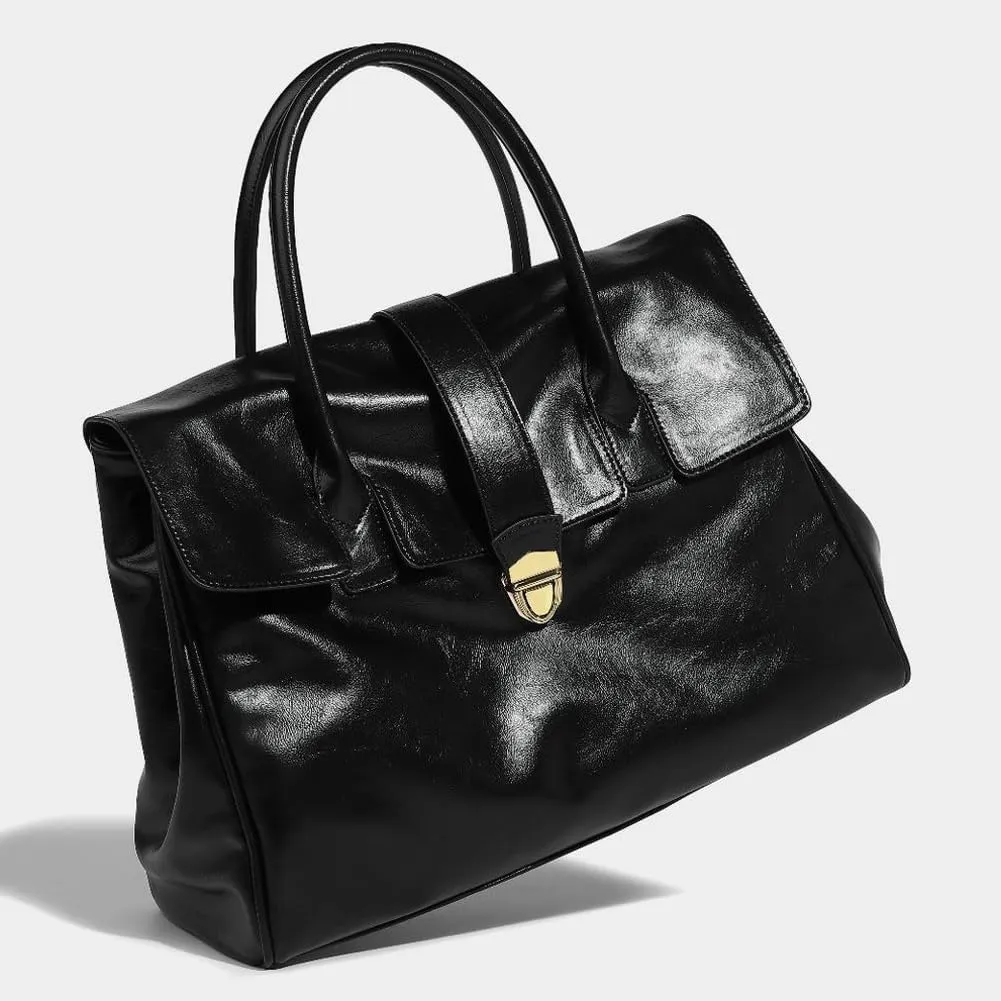 Womens Fashion Tote Bag Large Vegan Leather Handbag Vintage Shoulder Purse Ladies Working Satchels Briefcase