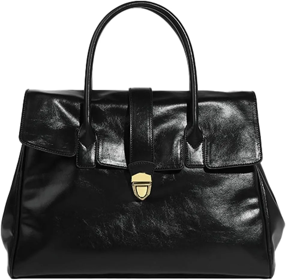 Womens Fashion Tote Bag Large Vegan Leather Handbag Vintage Shoulder Purse Ladies Working Satchels Briefcase