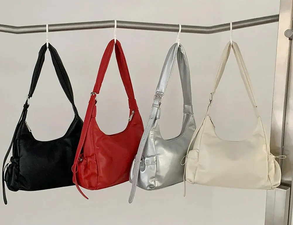 Women's Handbag PU Leather Shoulder Tote Bag Glossy Handle Underarm Purse Satchels 2024