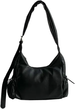 Women's Handbag PU Leather Shoulder Tote Bag Glossy Handle Underarm Purse Satchels 2024