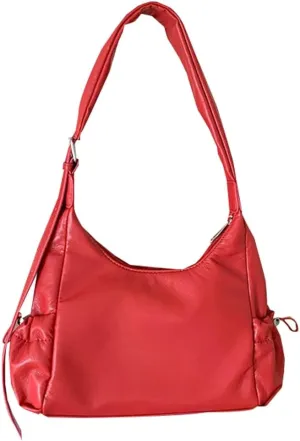 Women's Handbag PU Leather Shoulder Tote Bag Glossy Handle Underarm Purse Satchels 2024