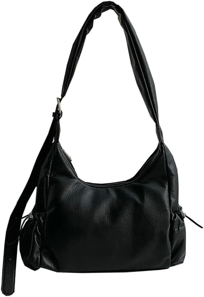 Women's Handbag PU Leather Shoulder Tote Bag Glossy Handle Underarm Purse Satchels 2024