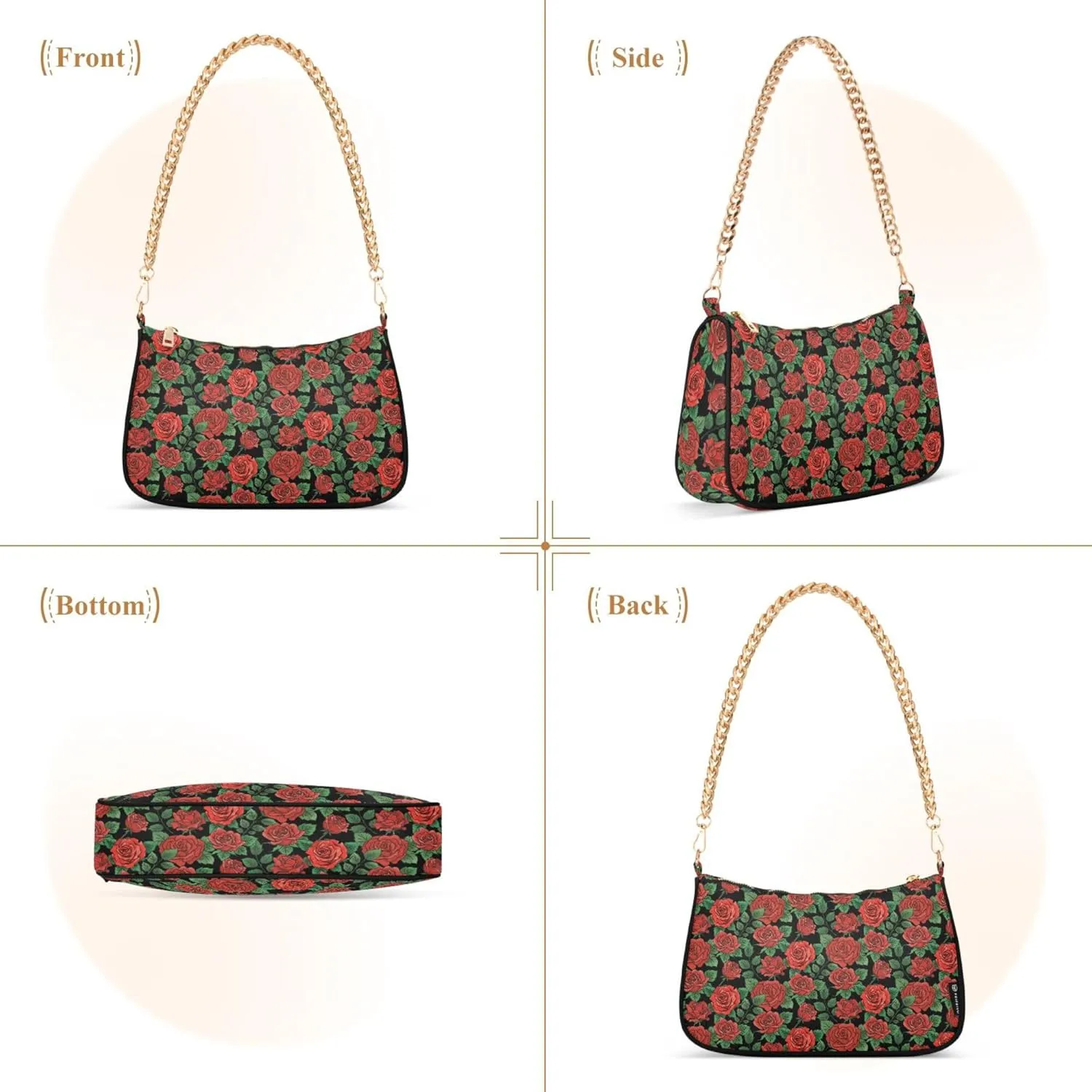 Women's Handbags Tote Crossbody Bag Stylish Purse Ladies Shoulder Bag Handbag Red Lipstick Kiss Crescent Bag