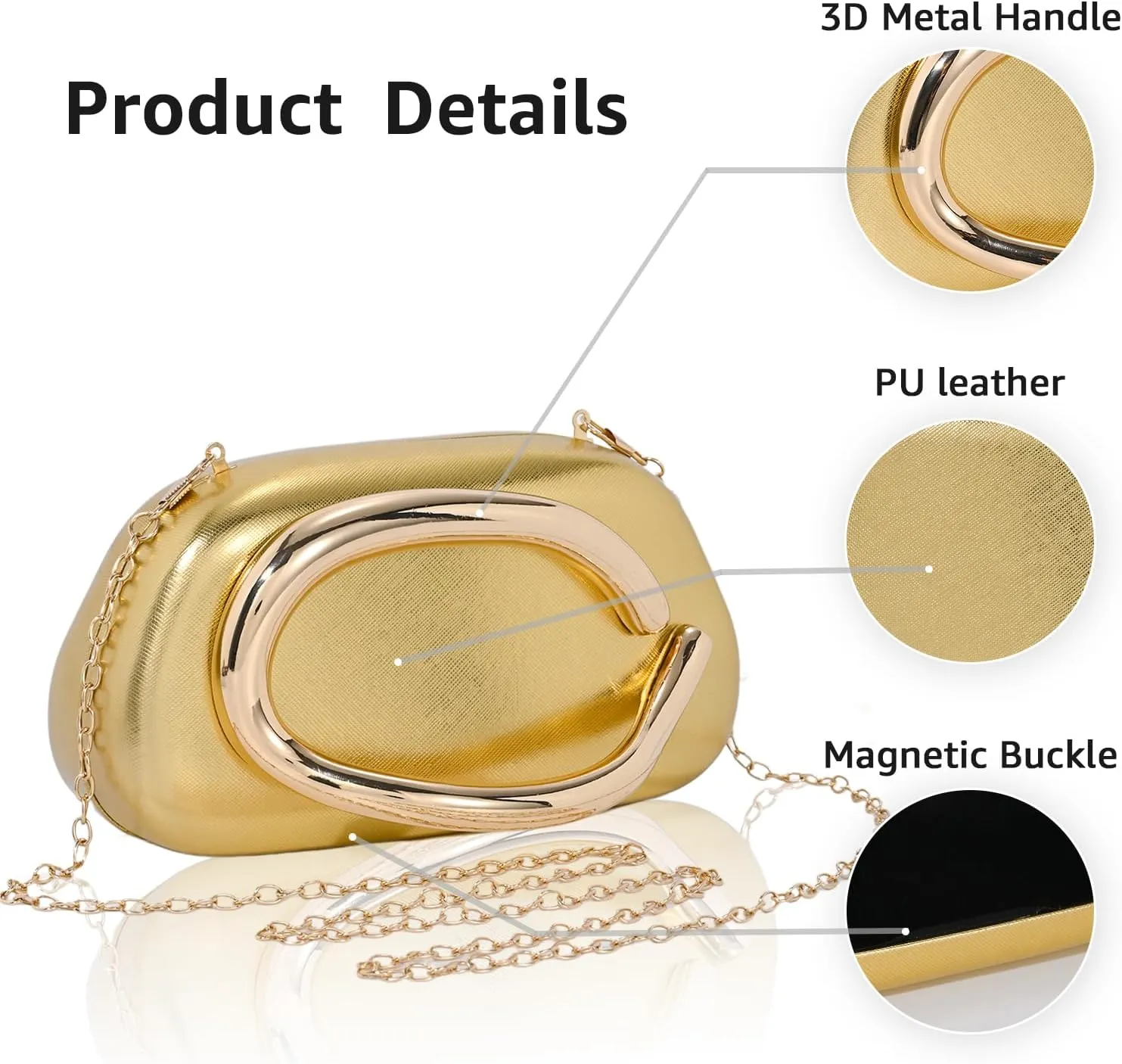 Women's PU Leather Evening Bag Clutch Purses for Women Wedding Handbags Shoulder Bag Cocktail Purse 2025
