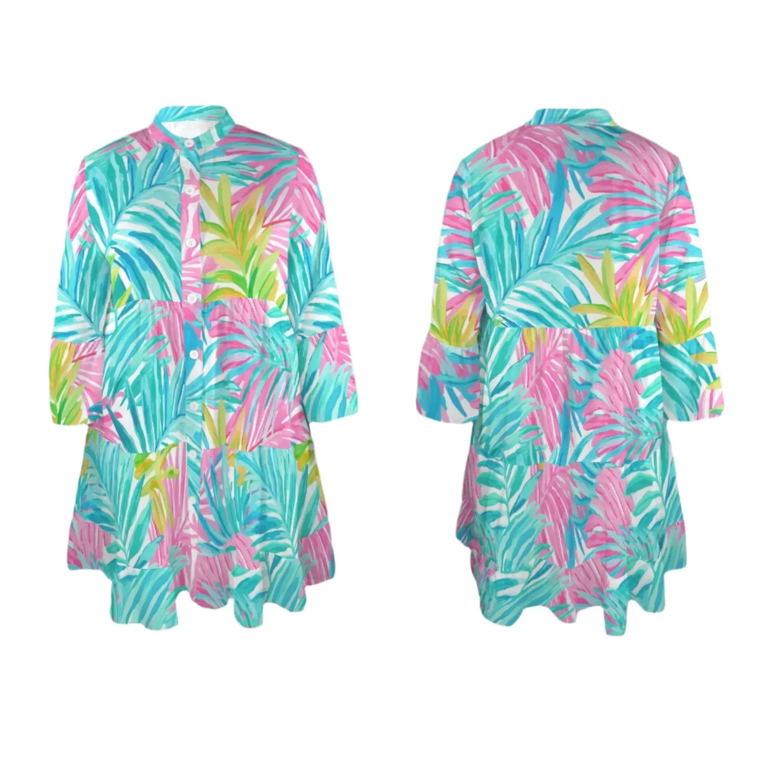 Women's Resort Knee-Length Tunic Dress, Los Cabos Tropical Floral