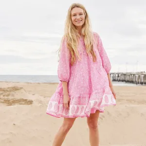 Womens Short Indira Dress - Pink Garden