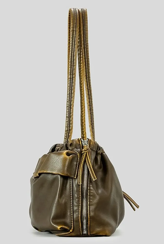 Womens Soft Vegan Leather Shoulder Bag Large Vintage Y2k Tote Purse Handbag Pleated Multi Pocket Satchels