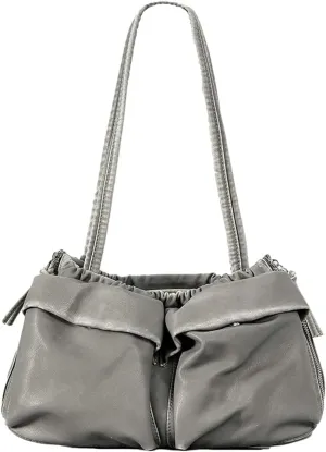 Womens Soft Vegan Leather Shoulder Bag Large Vintage Y2k Tote Purse Handbag Pleated Multi Pocket Satchels