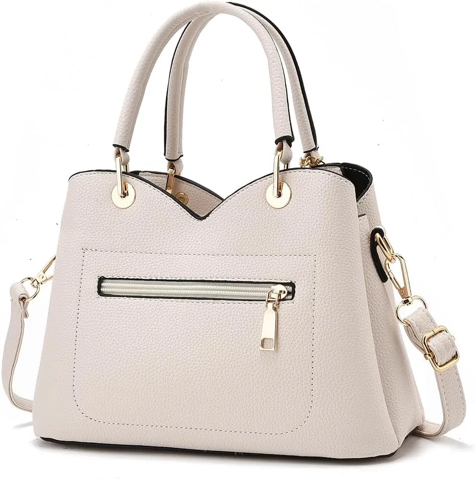 Women's Triple Zip Compartments Handbag Fashion Tote Bag Fashion Ladies Satchel Shoulder Top Handle Bag Work