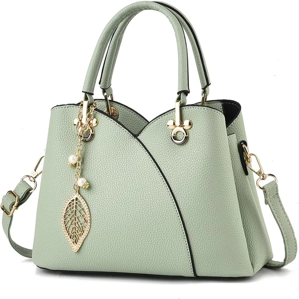 Women's Triple Zip Compartments Handbag Fashion Tote Bag Fashion Ladies Satchel Shoulder Top Handle Bag Work