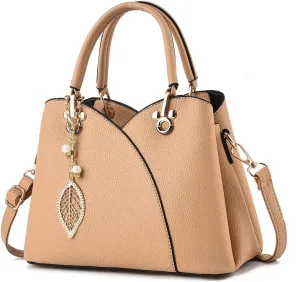 Women's Triple Zip Compartments Handbag Fashion Tote Bag Fashion Ladies Satchel Shoulder Top Handle Bag Work