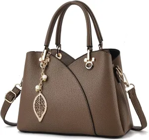 Women's Triple Zip Compartments Handbag Fashion Tote Bag Fashion Ladies Satchel Shoulder Top Handle Bag Work