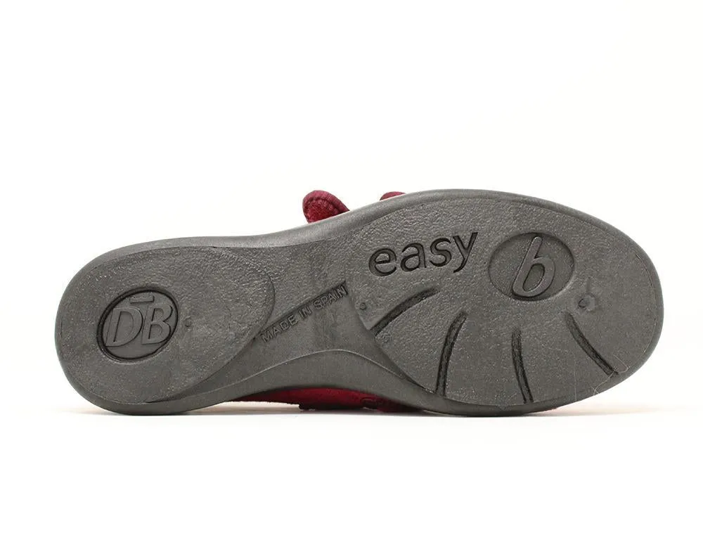Womens Wide Fit Adjustable Eunice Burgundy Slippers