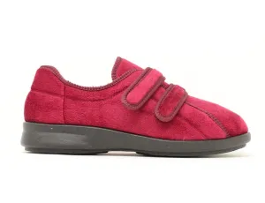 Womens Wide Fit Adjustable Eunice Burgundy Slippers