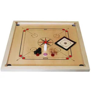 Wooden Carrom Board - Family Fun - International Federation Approved