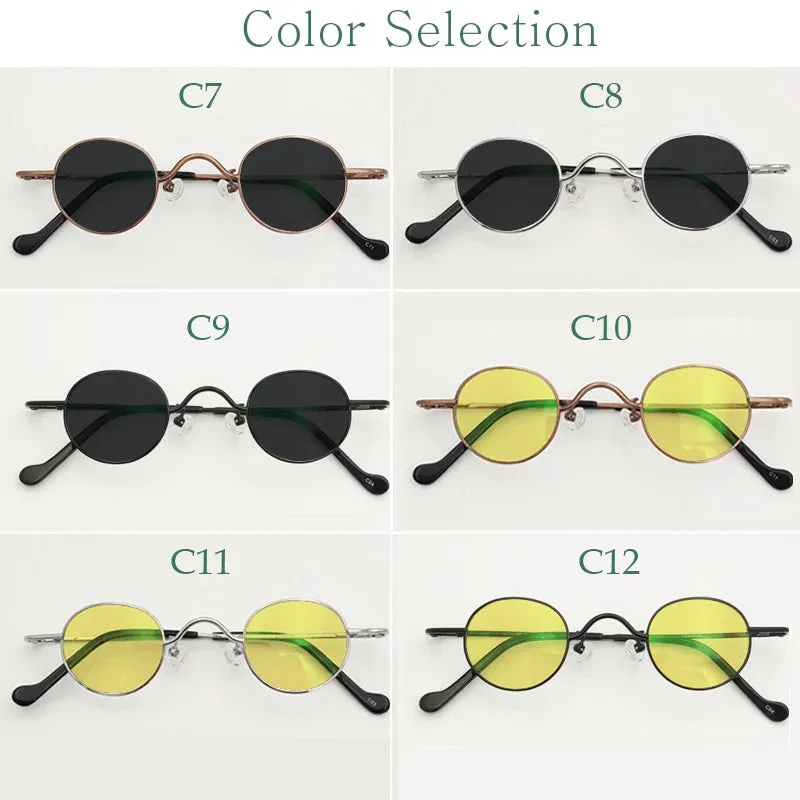 Yujo Unisex Full Rim Small Round Titanium Polarized Sunglasses 3629s